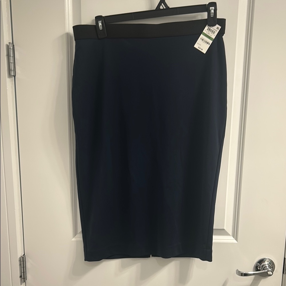 Alfani Navy Blue Pencil Skirt Knee-Length Workwear